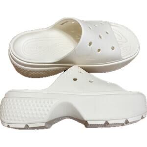 Crocs Stomp Clog Platform Sandals White Women’s 11 / Men’s 9 Comfort Shoes New
